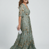 Elodie | Luchtige halter midi-jurk met bloemenprint