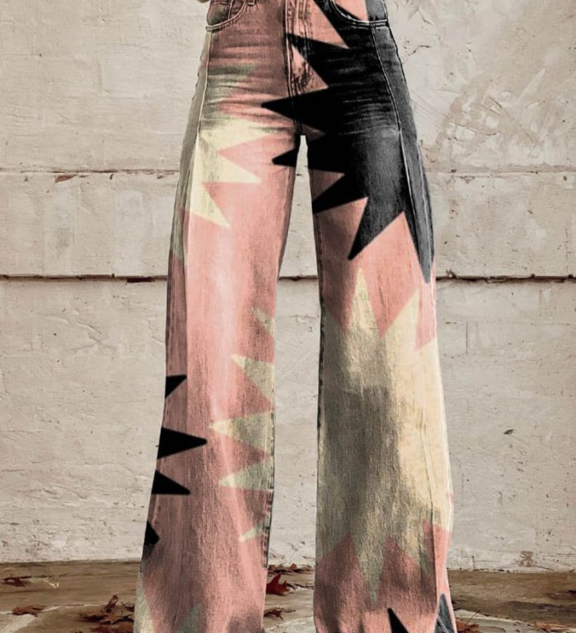 Boho broek met vintage print en luchtige pasvorm voor zomer