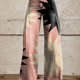 Boho broek met vintage print en luchtige pasvorm voor zomer