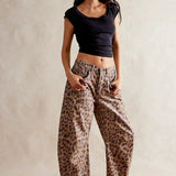 Katoenen barrel jeans met relaxte pasvorm en wide-leg model