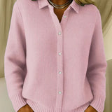 Gebreid vest met knoopsluiting en kraag voor elegante looks