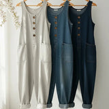 Denim jumpsuit met luchtige pasvorm voor dagelijks comfort