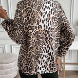 Anouk | Trui met V-hals en luipaardprint voor een stoere look