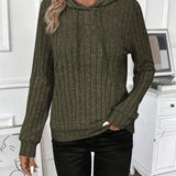Bibi | Hoodie met ribgebreid detail en relaxte pasvorm