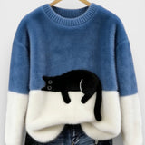 Hoodie met kattenprint en zachte katoenmix voor casual comfort