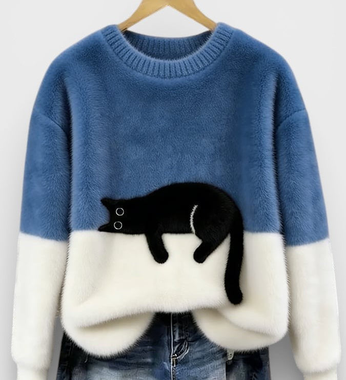 Hoodie met kattenprint en zachte katoenmix voor casual comfort