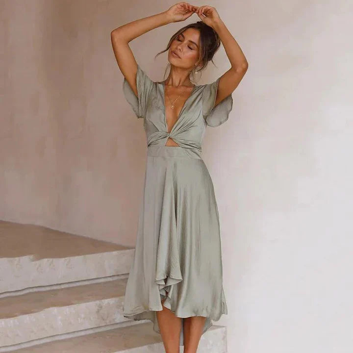 Roosmarijn | Zomerjurk met vloeiende retro pasvorm en luchtige stof