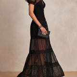 Gillian | Elegante lange jurk met kanten details