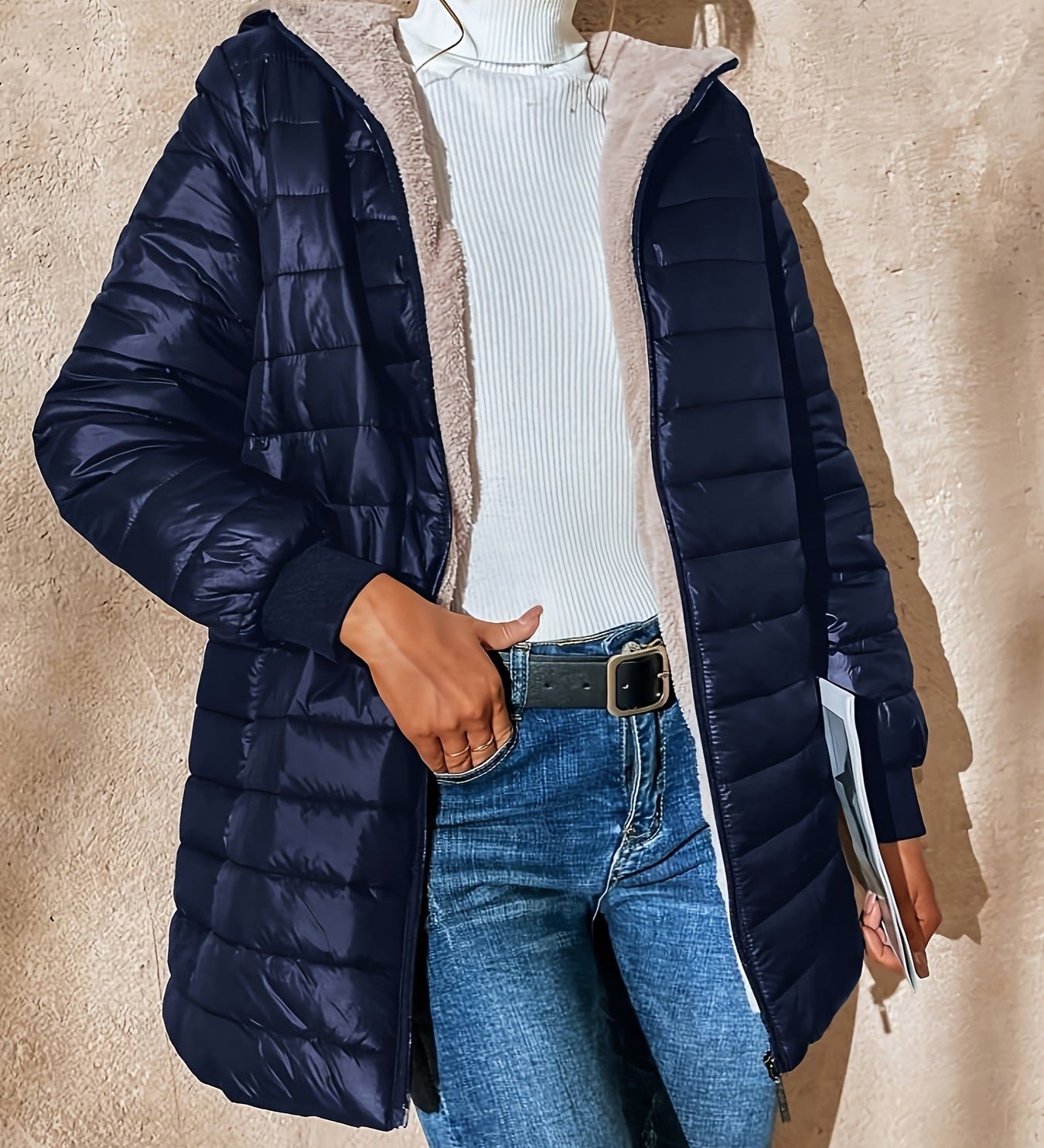 Simone | Lange Jas met Elegante Pasvorm en Waterdichte Bescherming
