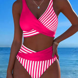 Bikini Kruzende Strepen Gedrukt