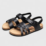 Orthopedische sandalen met anatomisch voetbed en suède afwerking
