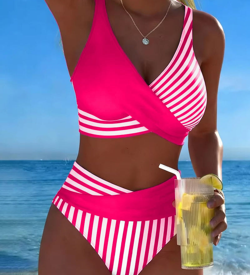 Bikini Kruzende Strepen Gedrukt