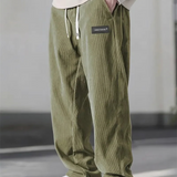 Corduroy broek met zachte ribstof en relaxte pasvorm