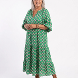 Fiora | Midi-jurk met bloemenprint en V-hals