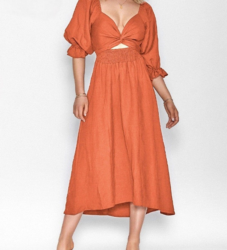 Noëlle | Jurk met volant mouwen en elegante French-style pasvorm