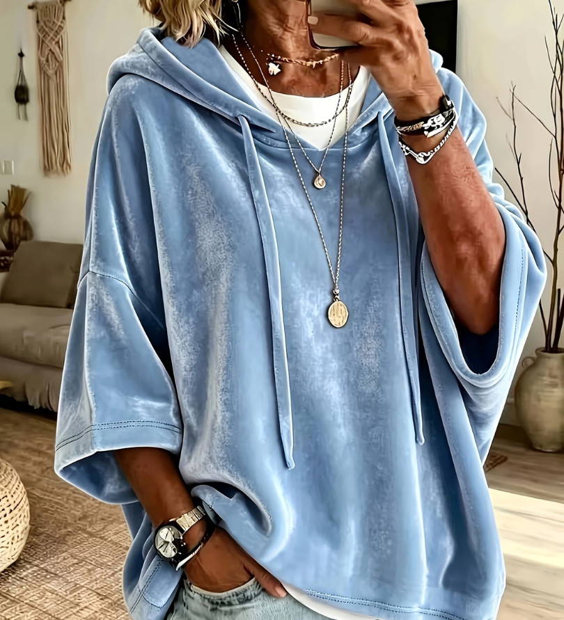 Luana | Oversized Hoodie met Korte Mouwen