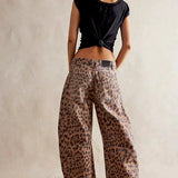 Katoenen barrel jeans met relaxte pasvorm en wide-leg model