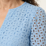 Brielle | Midi-jurk met V-hals en korte mouwen met ruffles