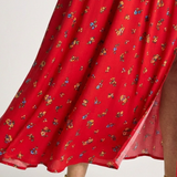 Delphine | Midi-jurk met vierkante halslijn en bloemenpatroon