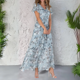 Maxi-jurk met bloemenprint en vloeiende pasvorm