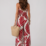 Celeste | Strapless Maxi Jurk met Abstracte Print