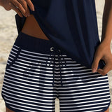 Tankini Eenvoudig Gestreept Shorty
