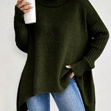 Oversized coltrui met zachte knit en verlengde achterkant