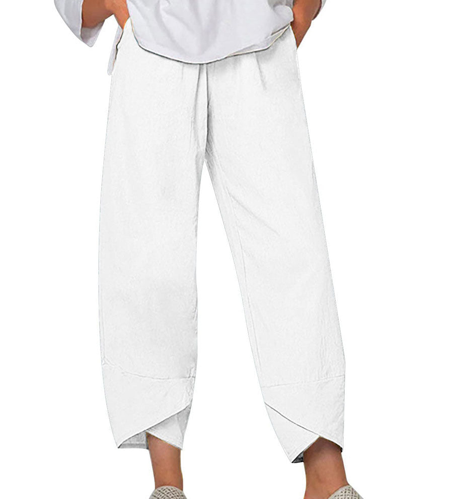 Katoenen linnen broek met los model en elegante casual uitstraling