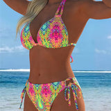 Bikini Kleurrijk Halter Druk