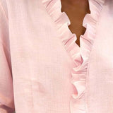 Blouse met V-hals en ruches voor een elegante uitstraling