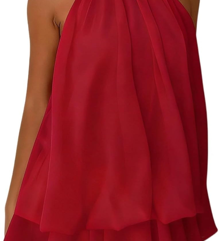 Elise | Elegante halterjurk met zwierige lagen