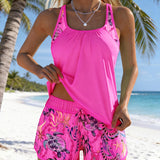 Tankini Stijlvolle Zeeprint Splits