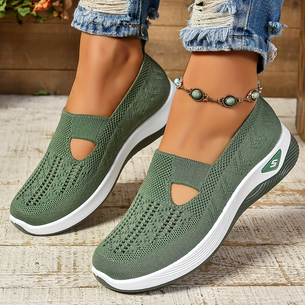 Orthopedische slip-on sneakers met brede pasvorm en voetsteun