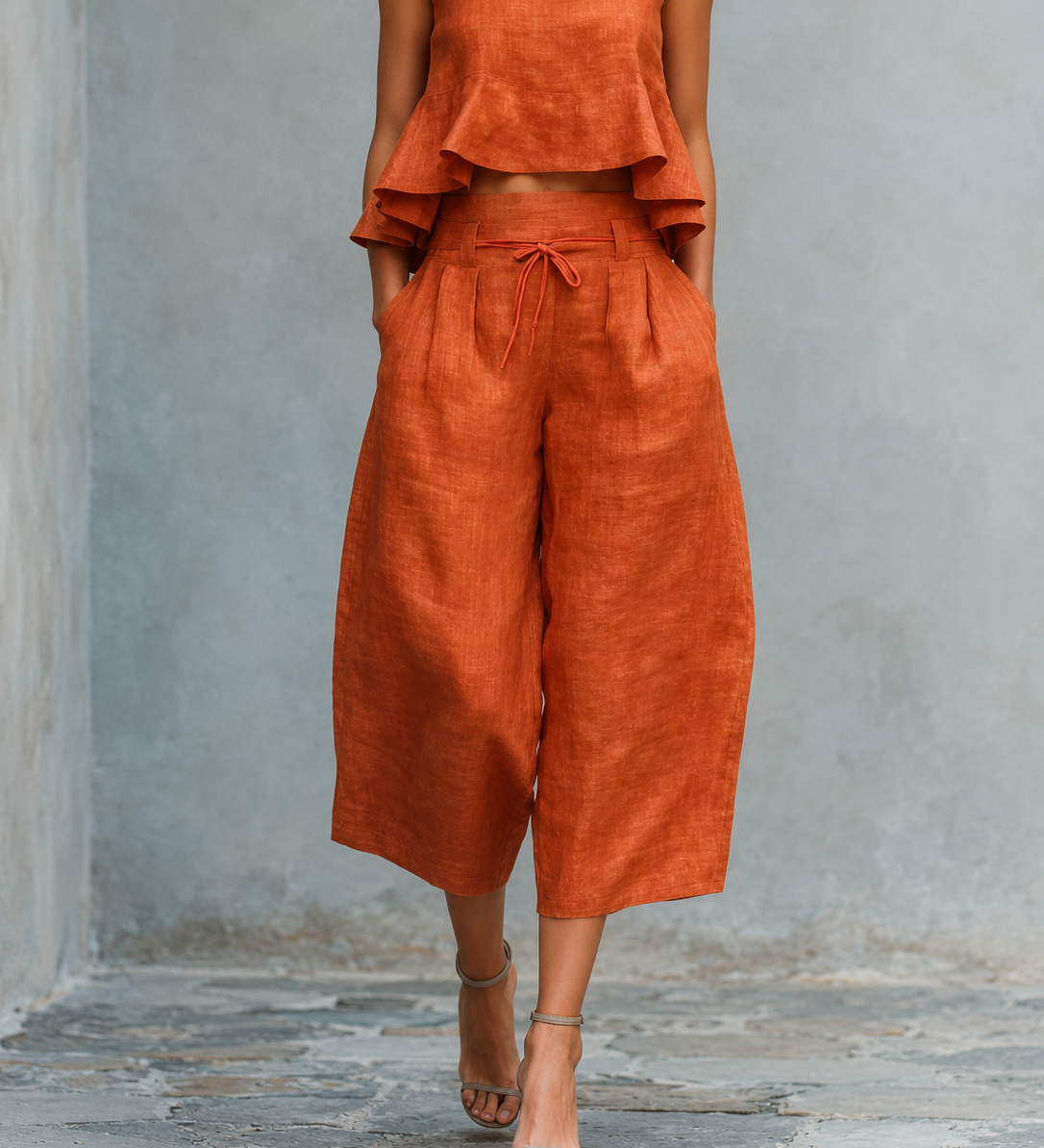 Freya Conjunto de Dos Piezas para Mujer con Bajo Fruncido
