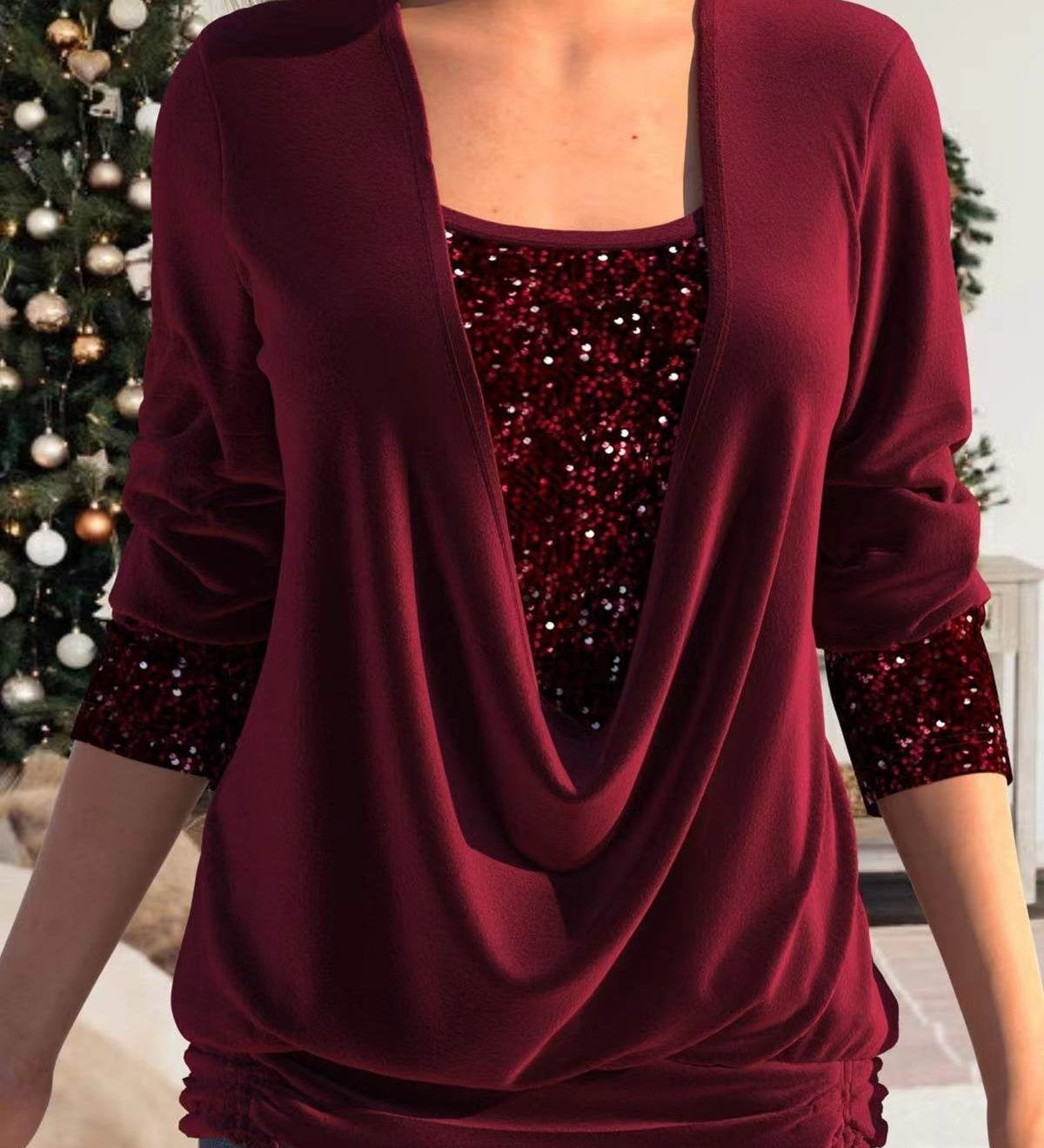Florien | Glitter top met pailletten voor feestelijke glamour