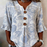 Blouse met bloemenprint en V-hals voor een frisse look