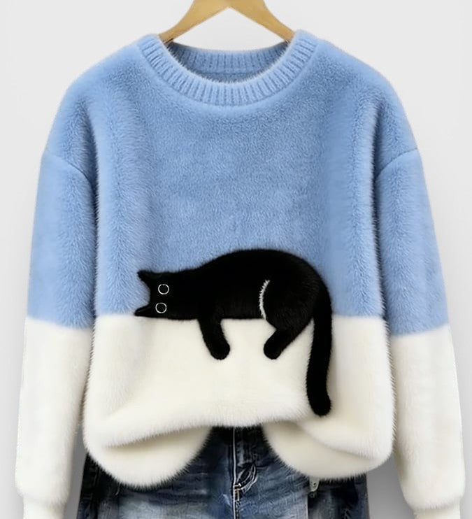Hoodie met kattenprint en zachte katoenmix voor casual comfort