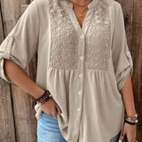 Blouse met V-hals en knoopdetail voor dagelijks comfort
