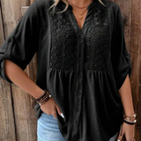 Blouse met V-hals en knoopdetail voor dagelijks comfort