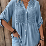 Blouse met V-hals en knoopdetail voor dagelijks comfort