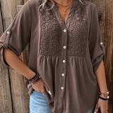 Blouse met V-hals en knoopdetail voor dagelijks comfort