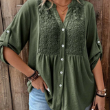 Blouse met V-hals en knoopdetail voor dagelijks comfort