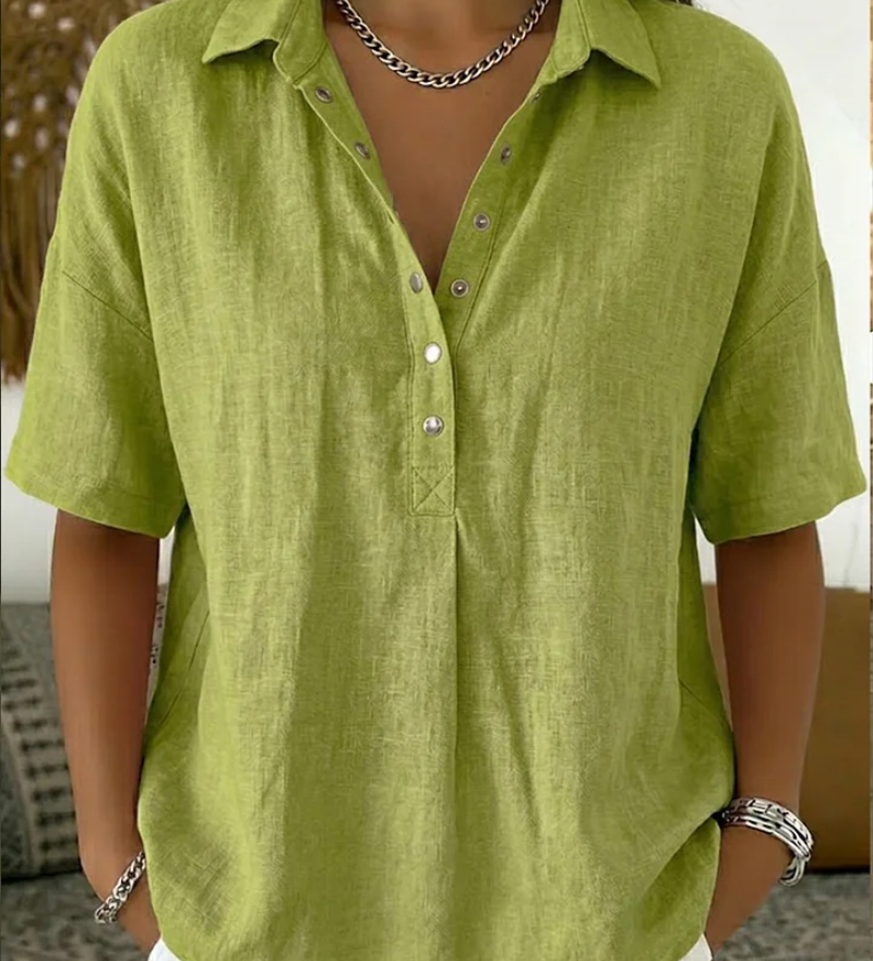 Blouse met V-hals en knopen voor dagelijks gebruik