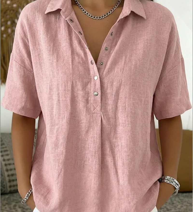 Blouse met V-hals en knopen voor dagelijks gebruik