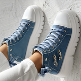 Hoge sneakers met brede teenruimte en voetboogondersteuning