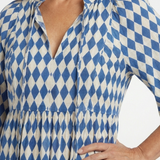 Elodie | Jurk met diamanten patroon en volantrok