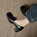 Loafer Pumps met blokhak en kwastdetails voor dagelijks comfort