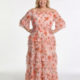 Rozaly | Maxi-jurk met Bloemenprint en Schouderloze Mouwen