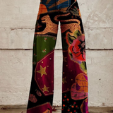 Boheemse broek met vintage print en comfortabele pasvorm