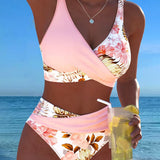 Aurélie | Elegante bloemenbikini met overslag